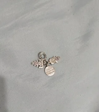 Charm Hermanas niñas Pulsera Pandora collar Plata