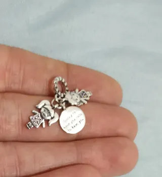 Charm Hermanas niñas Pulsera Pandora collar Plata