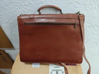 Maletín Cuero Vintage Marrón Bandolera