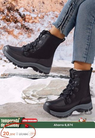 Botas impermeables negras talla 37
