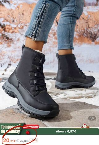 Botas impermeables negras talla 37