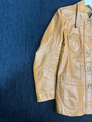 Chaqueta Piel Vintage Marrón Talla S/M