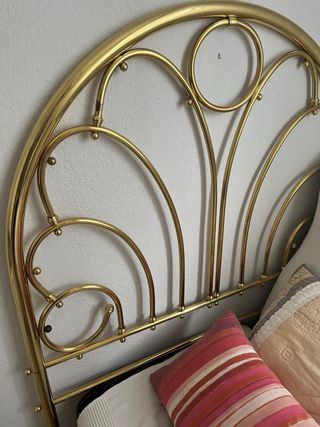 2 Cabeceros Cama 90 Metal Dorado