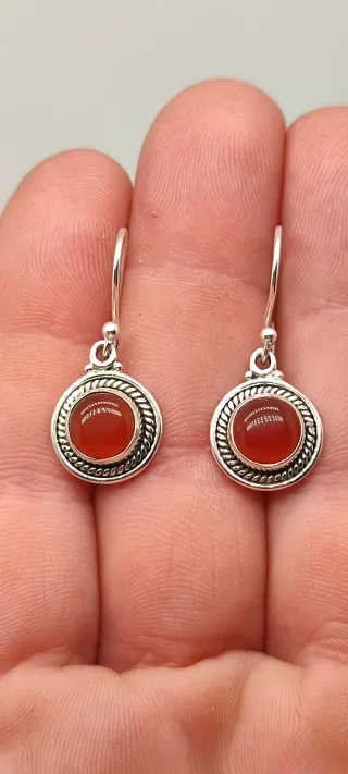 Pendientes de Plata y Ágata Cornalina