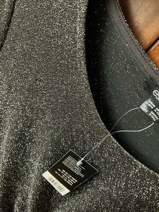 Abito Esmara nero glitter con nodo