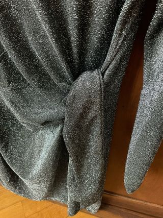 Abito Esmara nero glitter con nodo