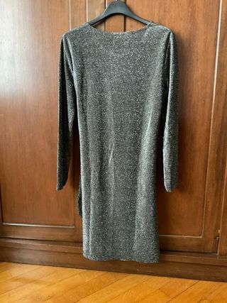 Abito Esmara nero glitter con nodo