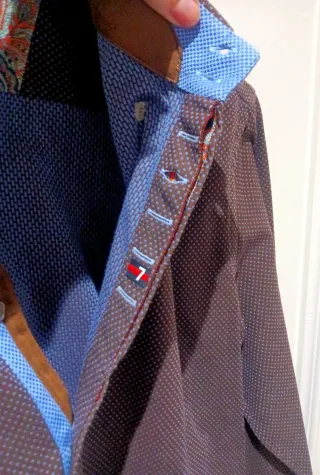 Camisa 7 Camicie Hombre Azul/Marrón