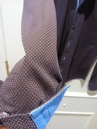 Camisa 7 Camicie Hombre Azul/Marrón