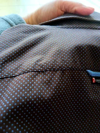 Camisa 7 Camicie Hombre Azul/Marrón