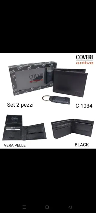 Set 2 pezzi portafoglio + portachiavi Coveri World