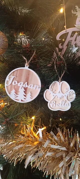 Adornos Navideños Personalizados Madera y Plástico