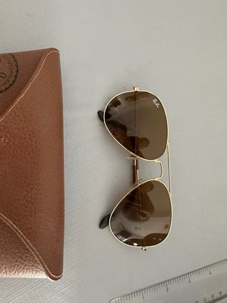 Gafas Ray-Ban Aviador Marrón y Dorado