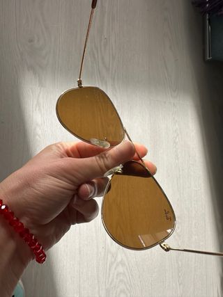 Gafas Ray-Ban Aviador Marrón y Dorado