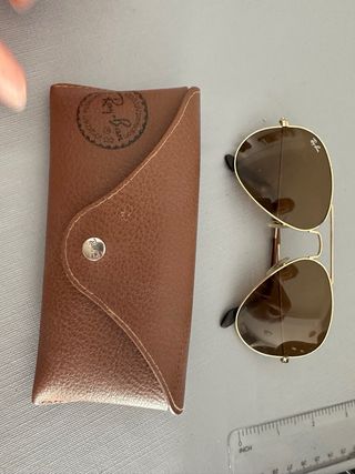 Gafas Ray-Ban Aviador Marrón y Dorado