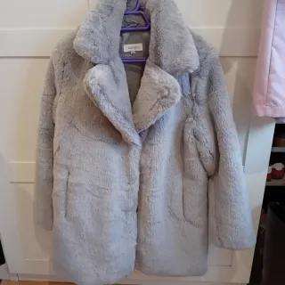 Abrigo pelo gris talla M