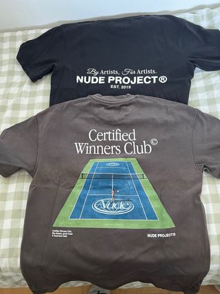 Camisetas Nude Project Talla S (Negra y gris)