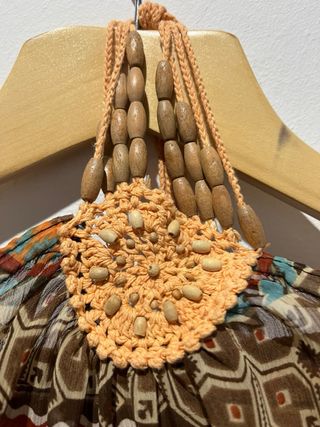 Blusa Verano Cuello Cordón Estampada Talla L