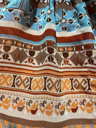 Blusa Verano Cuello Cordón Estampada Talla L