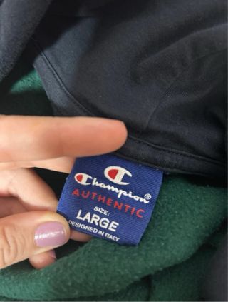 Sudadera Champion verde con capucha hombre