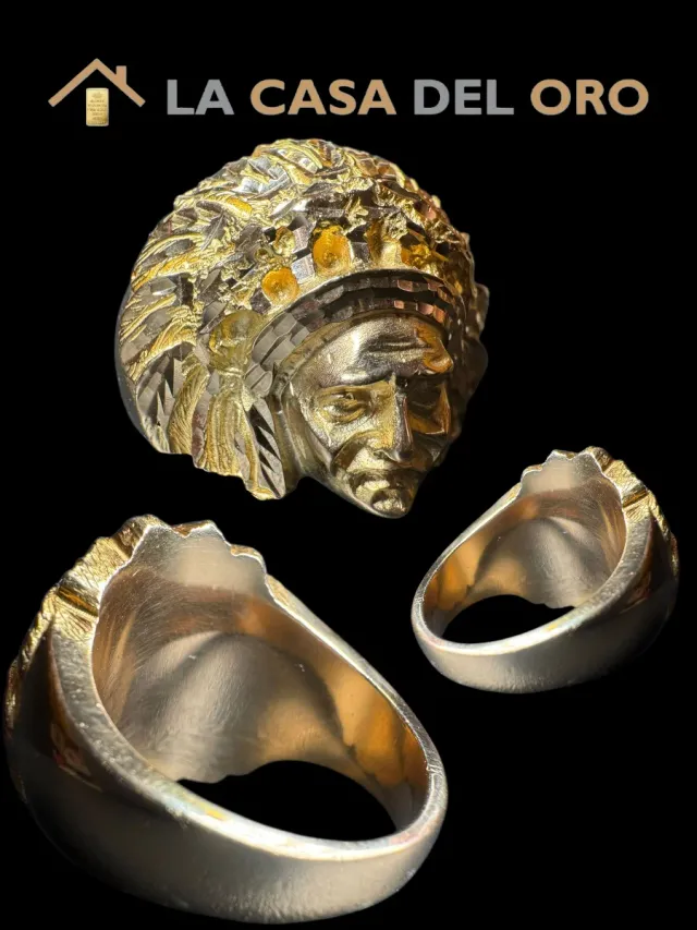 Anillo Sello Indio Oro 18kt