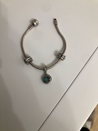 Pulsera Pandora Plata con trébol dela suerte