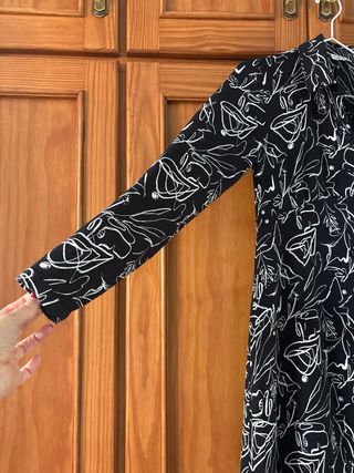 Vestido Zara estampado blanco y negro