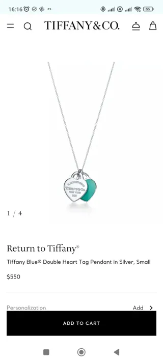 Colgante Tiffany & Co. Doble Corazón Plata