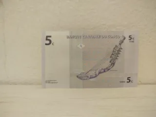 Billete 5 Centimes Congo 1997
