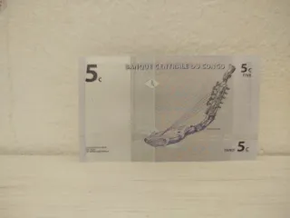 Billete 5 Centimes Congo 1997