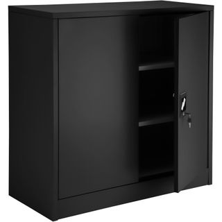 Armario archivador de acero y 3 alturas regulables 90x40x90 cm negro