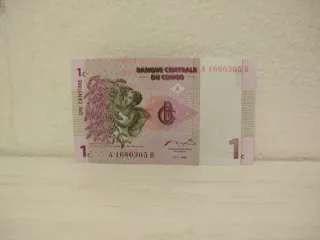 1 billete 1 centime Congo