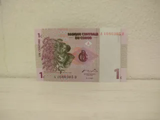 1 billete 1 centime Congo