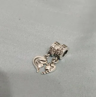 Charm Madre Hija Corazón Pulsera Pandora o collar