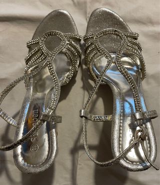 Fantastici sandali Sinoben argentati con strass