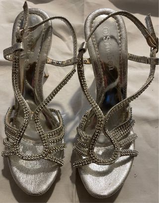 Fantastici sandali Sinoben argentati con strass