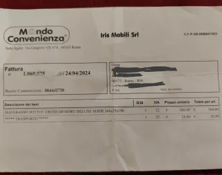 Materasso Fresh Memory Deluxe Matrim. 160x25x190