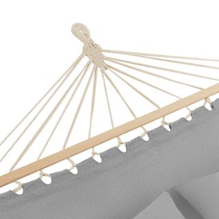 Hamaca doble, carga 240 kg con 2 cojines, 230 x 145 cm, gris claro