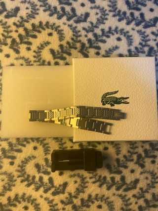 Pulseras Lacoste Plata y Negro