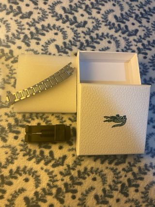 Pulseras Lacoste Plata y Negro