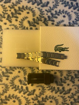 Pulseras Lacoste Plata y Negro