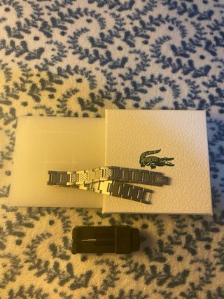 Pulseras Lacoste Plata y Negro