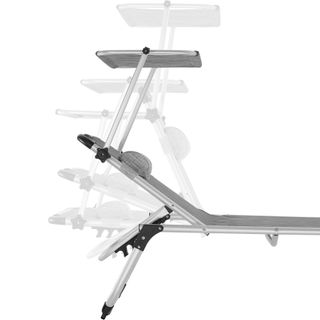 Tumbona plegable 60,5 x 200 x 111 cm 6 posiciones gris jaspeado