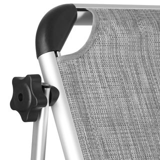 Tumbona plegable 60,5 x 200 x 111 cm 6 posiciones gris jaspeado