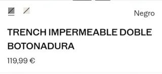 Abrigo Gabardina Negro Mango