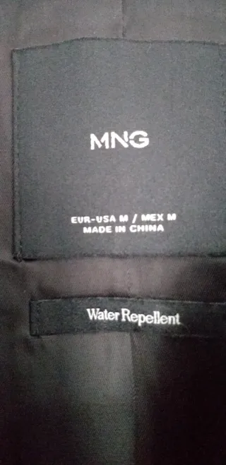 Abrigo Gabardina Negro Mango