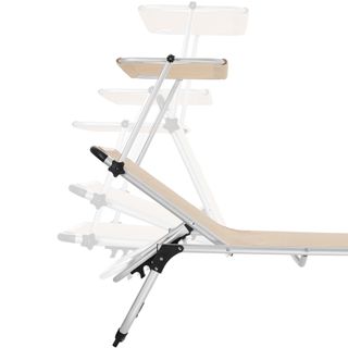 Tumbona plegable 60,5 x 200 x 111 cm respaldo en 6 posiciones beige