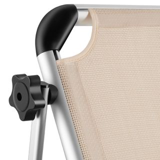 Tumbona plegable 60,5 x 200 x 111 cm respaldo en 6 posiciones beige