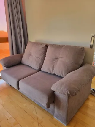 Sofá de tela beige/marrón (1 año)