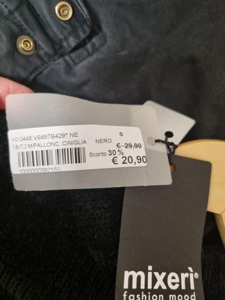 Abito in ciniglia mixerì nero taglia S